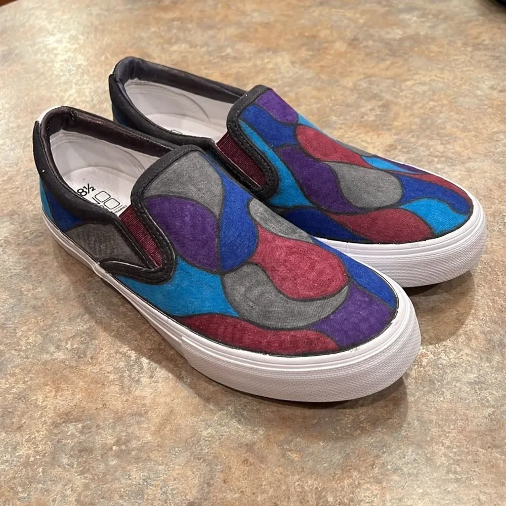 Upcycled Colorful Canvas Shoes 8.5